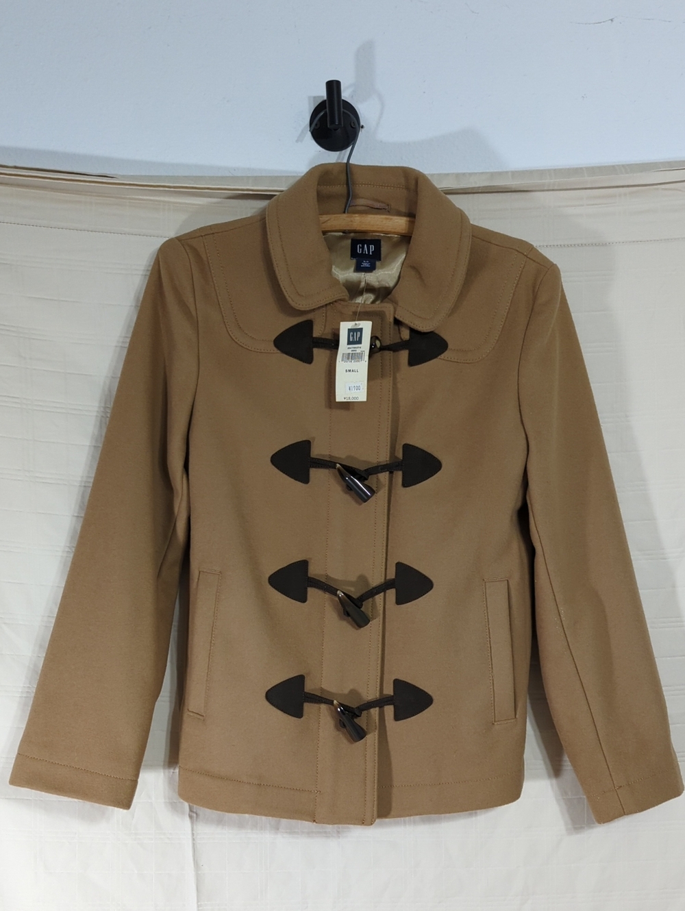 GAP Women's Camel Brown Toggle Peacoat Wool Blend  Small NWT